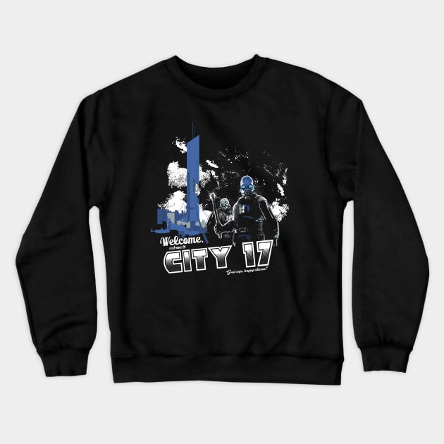 Welcome to City 17 Crewneck Sweatshirt by rustenico